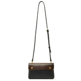 Vintage Leather Crossbody Bags For Women Casual Shoulder Handbags With Flap And Detachable Straps (1-Black)